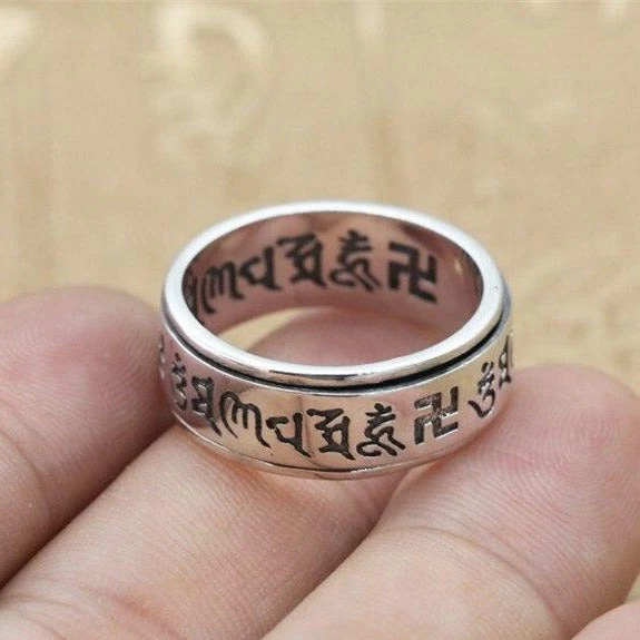 Bague Anti-Stress Argent Tibetain