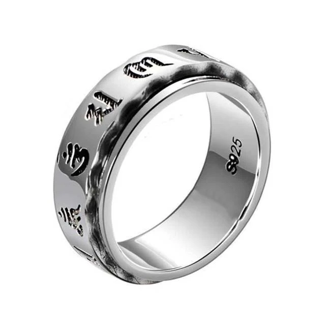 Bague Anti-Stress Tibetaine Argent