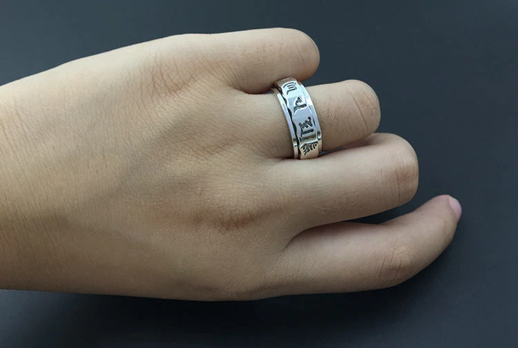 Bague Anti-Stress Tibetaine Argent