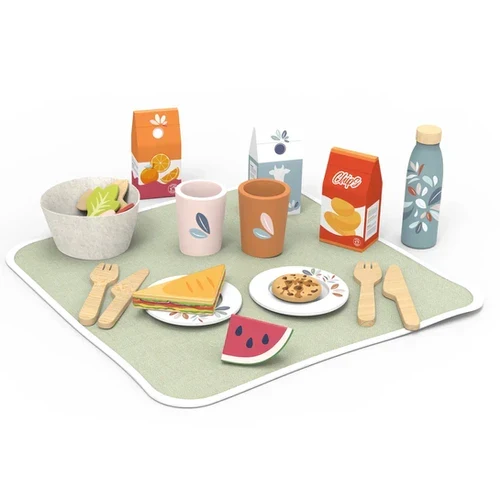 Speedy Monkey Picnic Basket Wooden Play Set for Kids