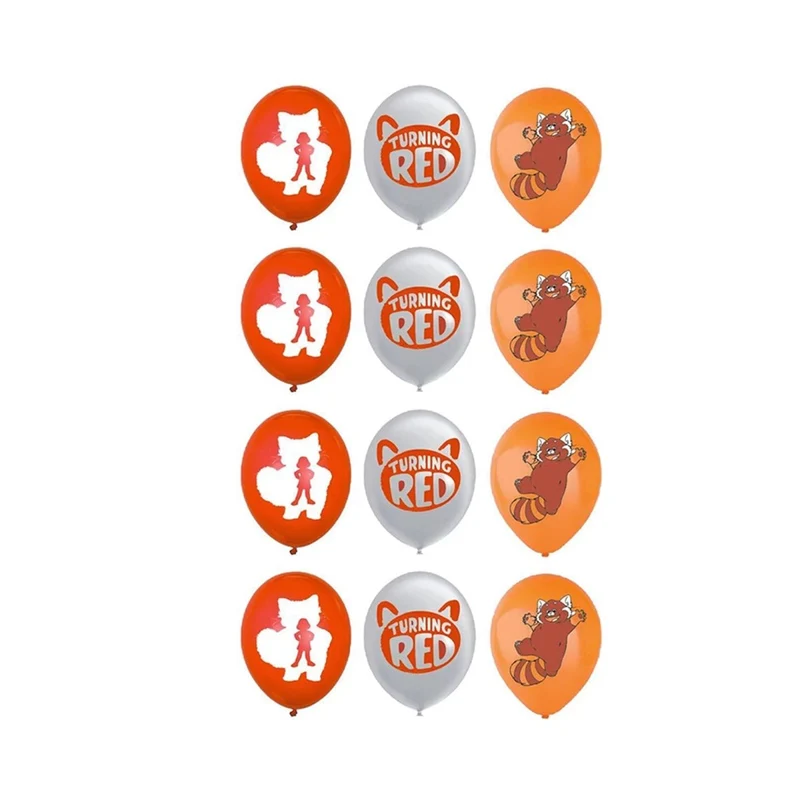 Becoming Red Birthday Latex Balloons, Turning Red Inspired, Red, Silver and Orange, 12 Inches, 12 Count