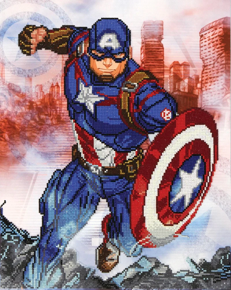 Disney Marvel Diamond Dotz Poster / Affiche Captain America In Action