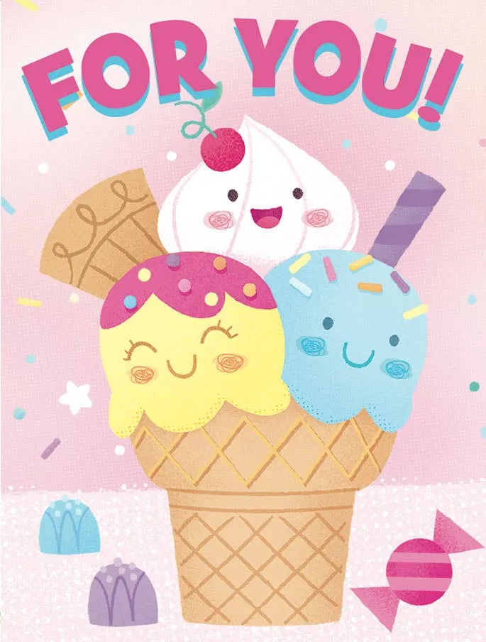 Paper House Productions Kawaii Ice Cream Cone Gift Enclosure Card