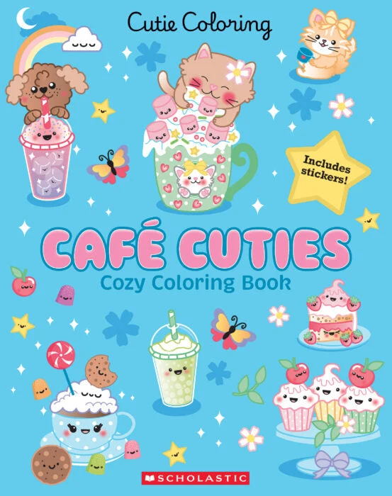 Scholastic Cafe Cuties Cozy Coloring Activity Book Stickers