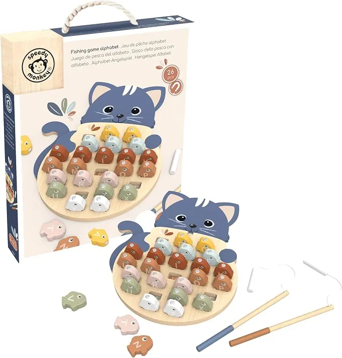 Magnetic Alphabet Fishing Game Wooden Educational Toy