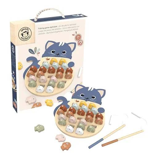 Magnetic Alphabet Fishing Game Wooden Educational Toy