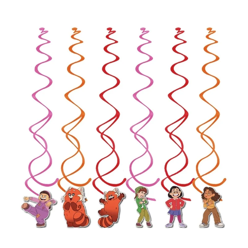 Becoming Red Birthday Spiral Decoration Kit with Cutouts, 6 Count