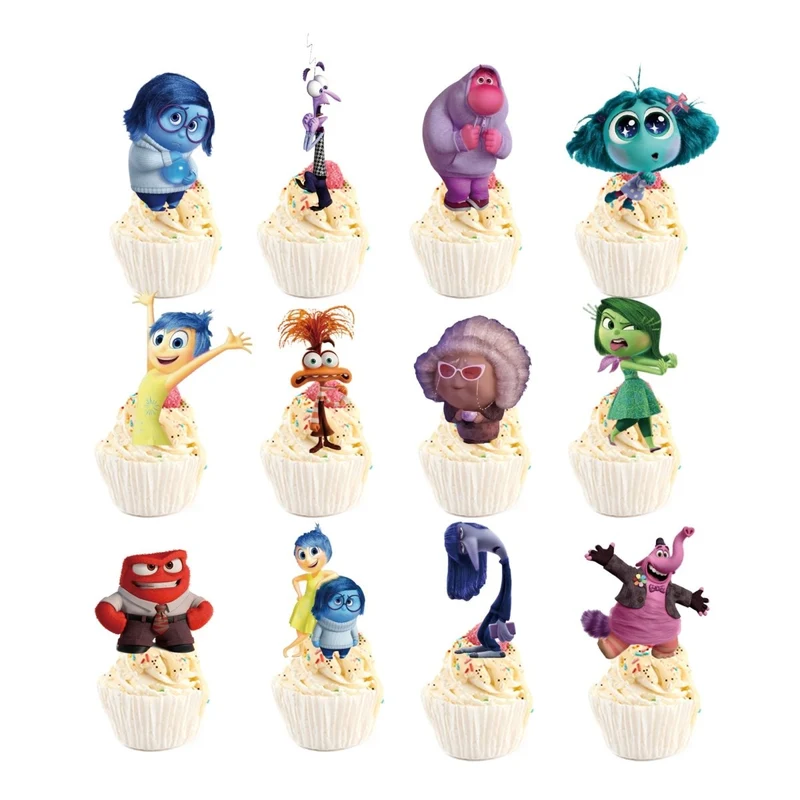 Colourful Emotions Birthday Cupcake Toppers, Inside Out Inspired, 12 Count