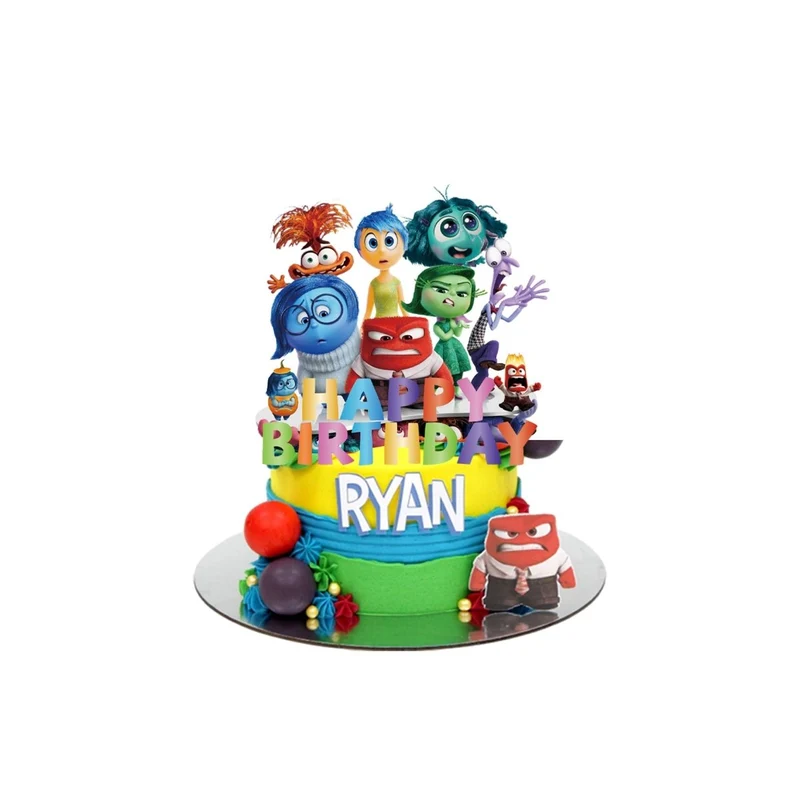Colourful Emotions Birthday Cake Topper, Inside Out Inspired, 1 Count