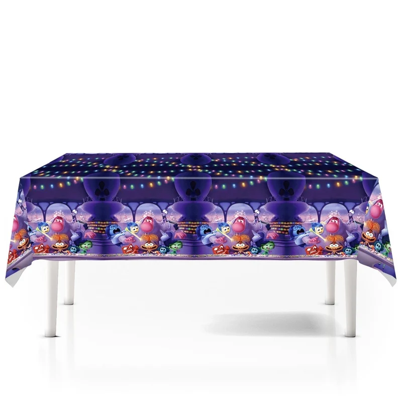 Colourful Emotions Birthday Rectangular Plastic Table Cover, Inside Out Inspired, 1 Count
