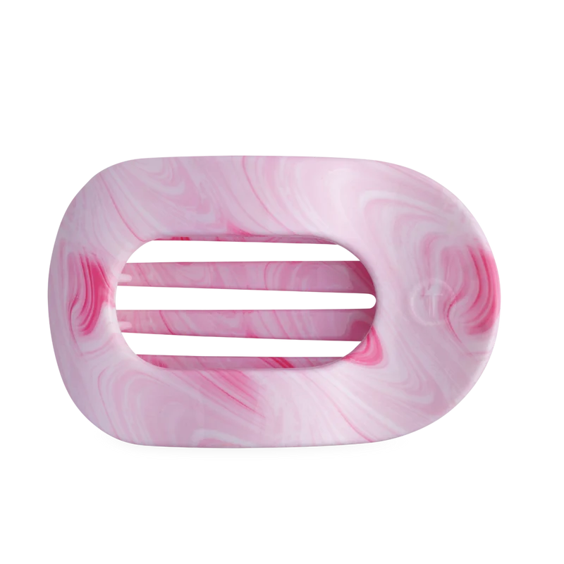 TELETIES Pinch Me! Large Flat Round Hair Clip Pink