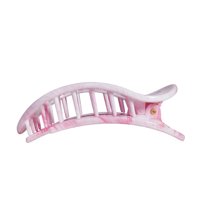 TELETIES Pinch Me! Large Flat Round Hair Clip Pink