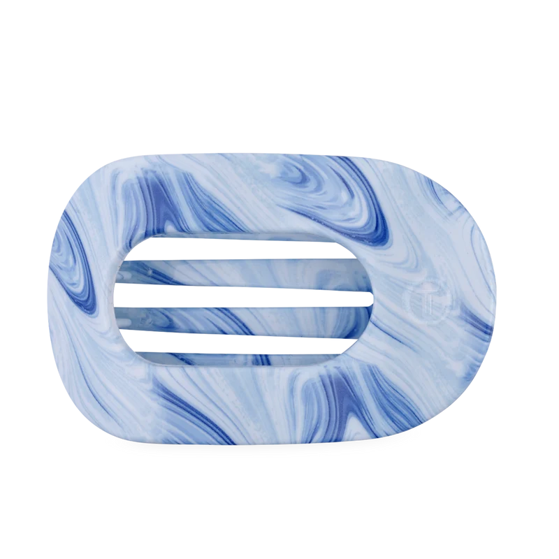 TELETIES Tide & True Large Flat Round Hair Clip Blue