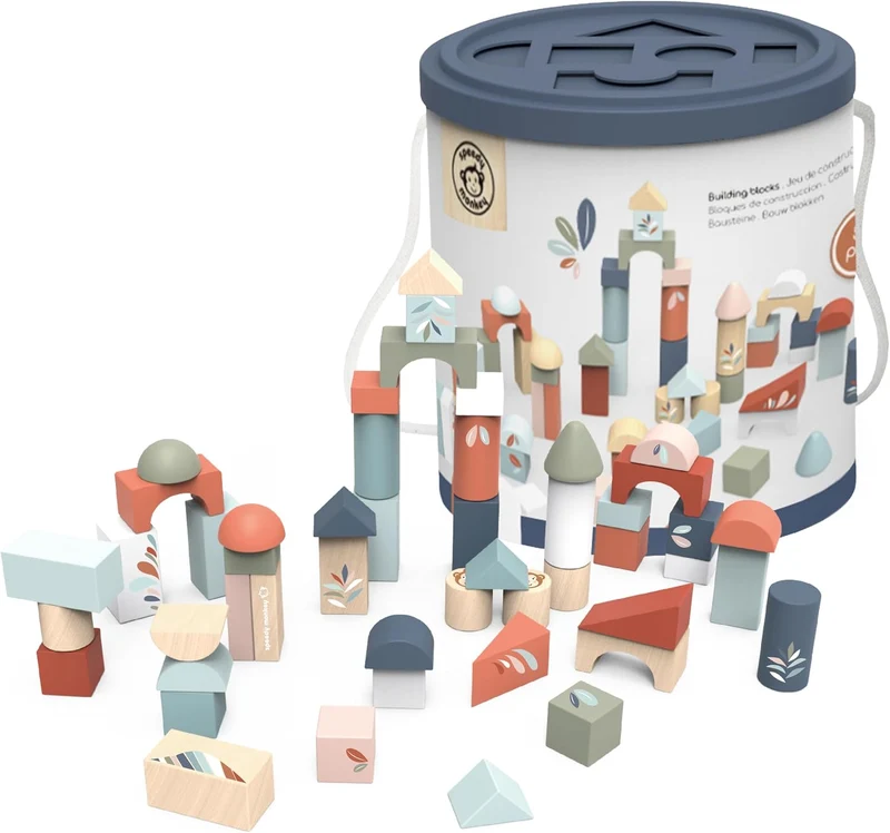 Speedy Monkey Wooden Building Blocks Set 50 Pieces