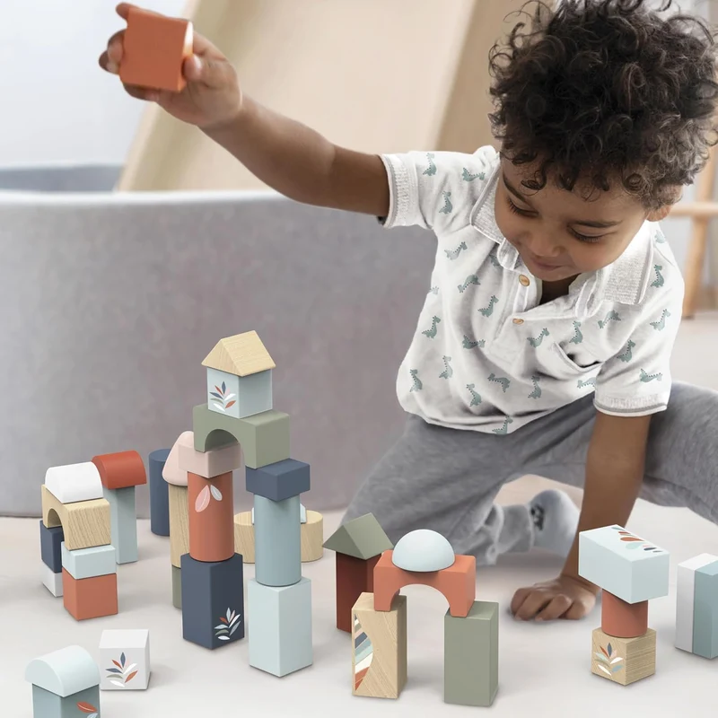 Speedy Monkey Wooden Building Blocks Set 50 Pieces