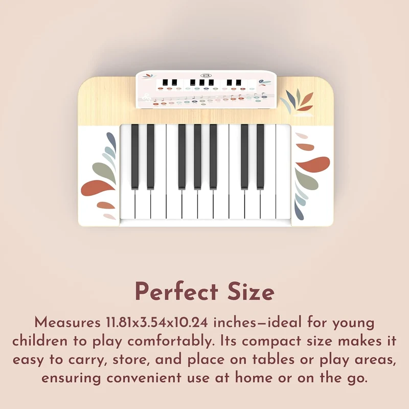 Speedy Monkey Wooden Kids Piano Musical Keyboard 11-Inch