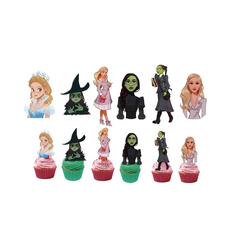 Evil Witch Birthday Cupcake Toppers, Wicked Inspired, 12 Count