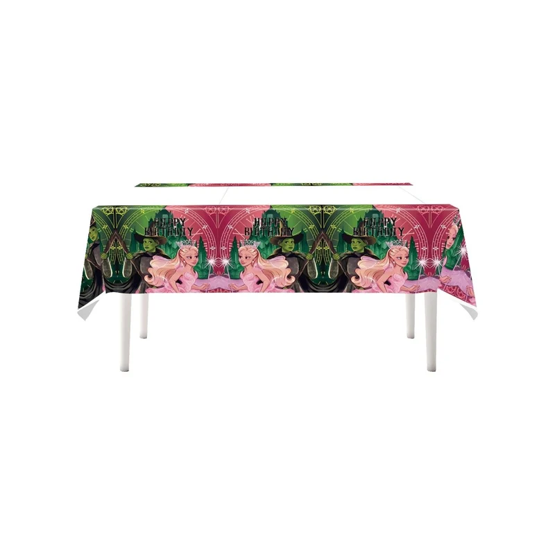 Evil Witch Birthday Rectangular Plastic Table Cover, Wicked Inspired, 70 x 42 Inches, 1 Count
