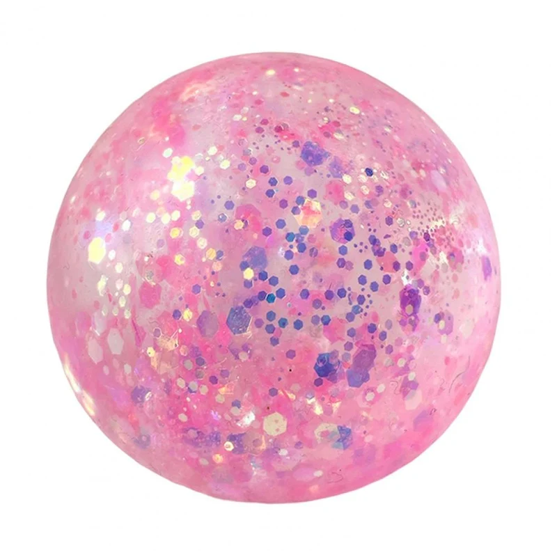 Balle transparente antistress rose strass