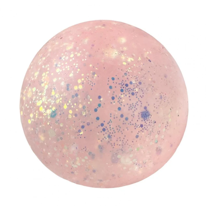 Balle transparente antistress rose strass