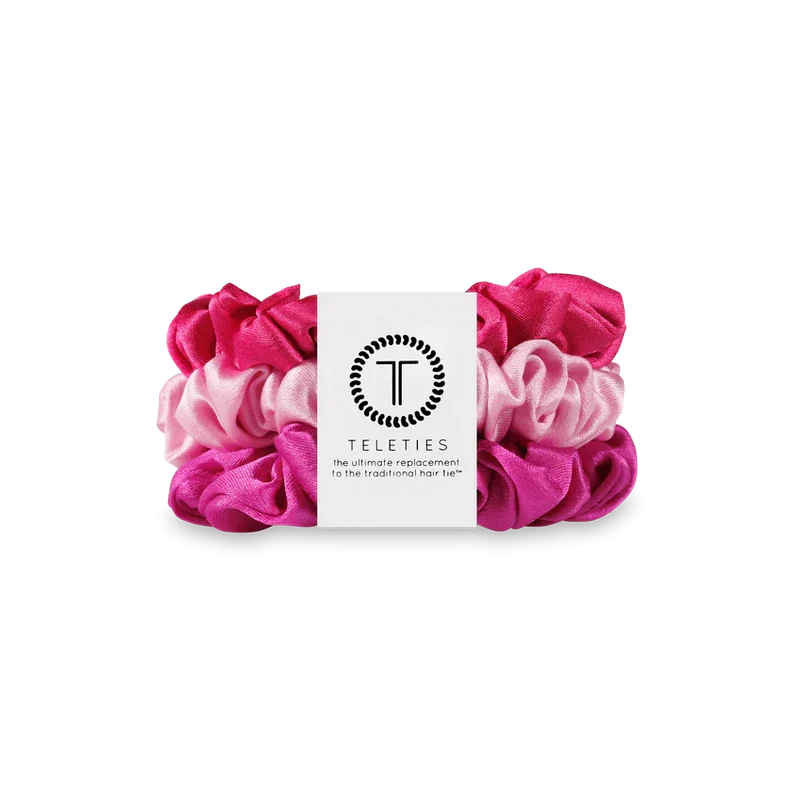 Teleties Small Silk Hair Scrunchie Rose All Day