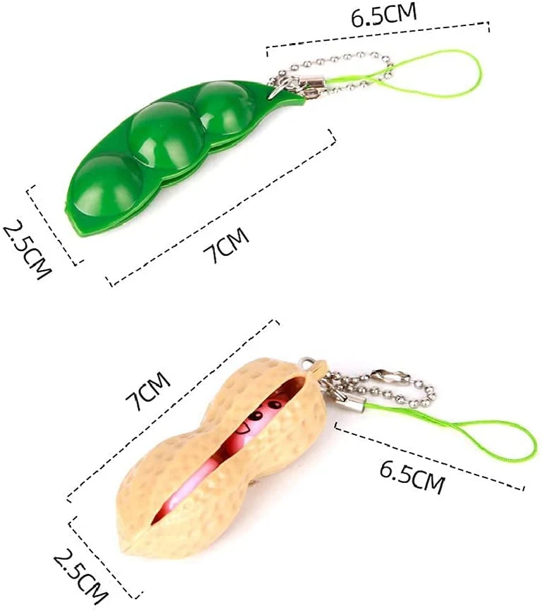 Petite balle cacahuète antistress porte-clef