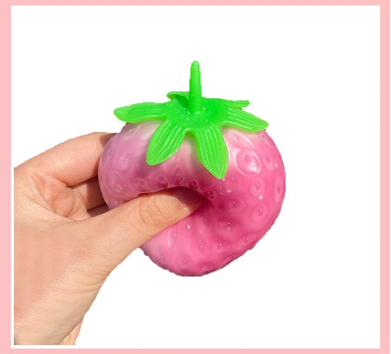 Balle anti stress fraise magique couleur changeante