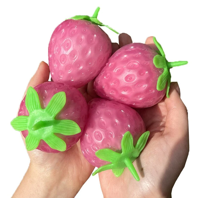 Balle anti stress fraise magique couleur changeante