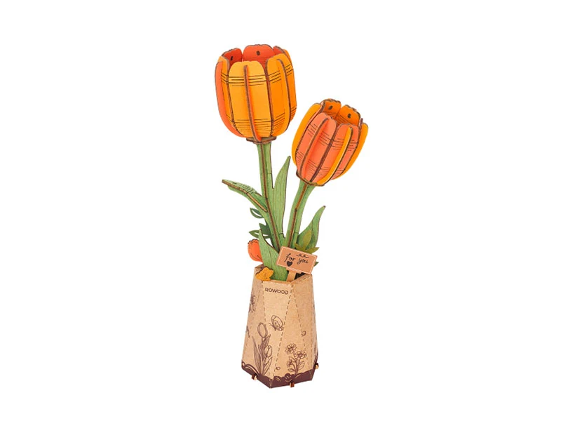 Maquette fleur miniature - Tulipe Orange (Orange Tulip) - Rowood