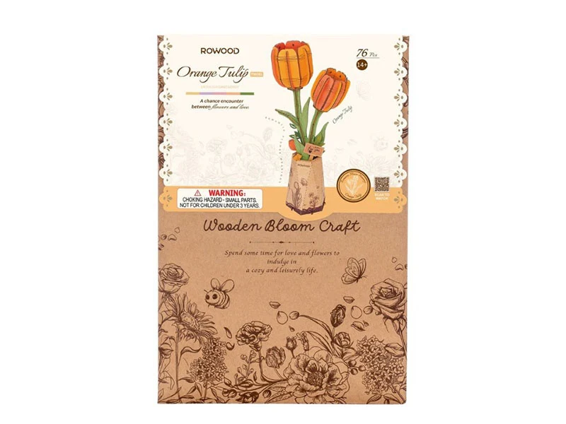 Maquette fleur miniature - Tulipe Orange (Orange Tulip) - Rowood