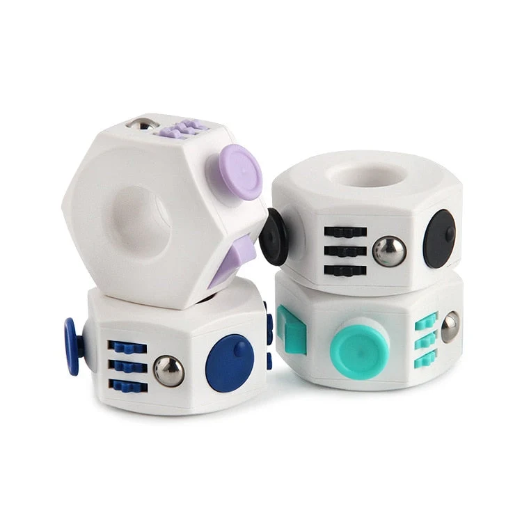 Fidget cube anneaux 6 faces bleu