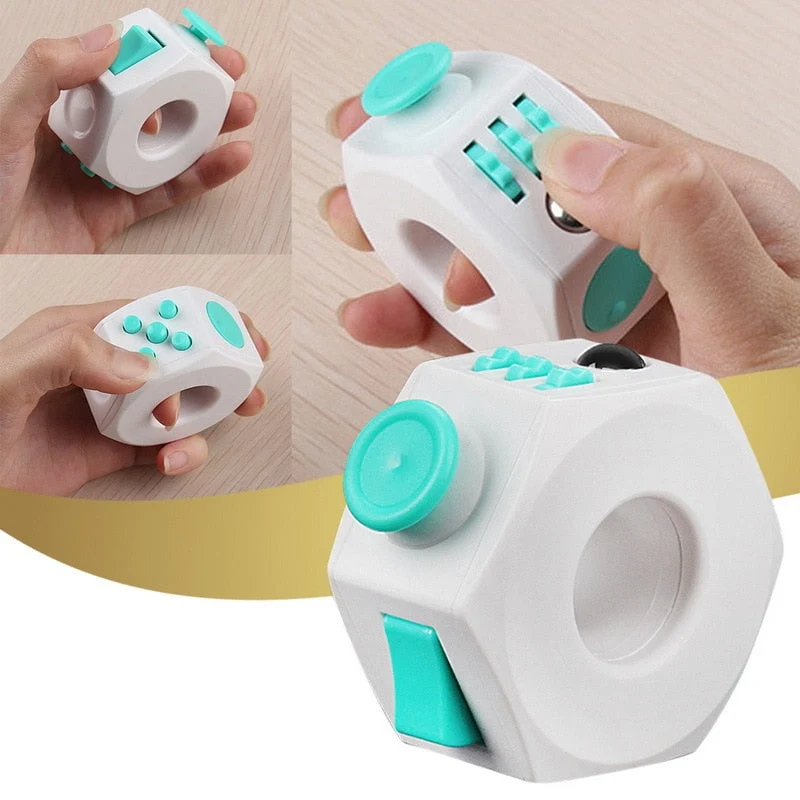 Fidget cube anneaux 6 faces noir
