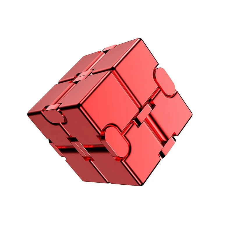 Cube infini antistress métal noir rouge