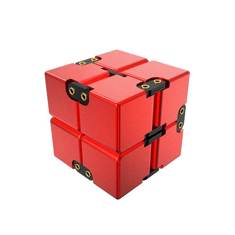Cube infini antistress métal noir rouge
