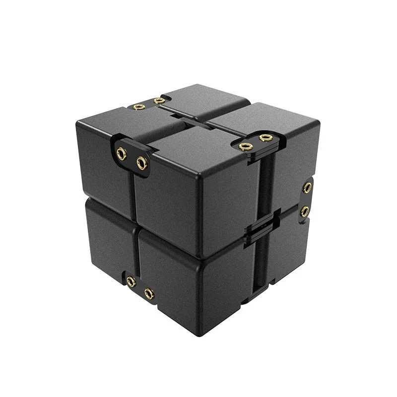 Cube infini antistress métal bleu