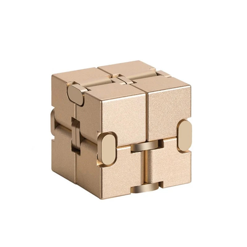 Cube infini antistress métal bleu