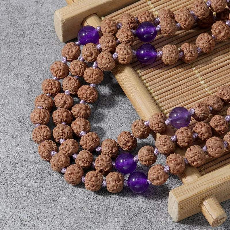 Collier mala de protection Rudraksha