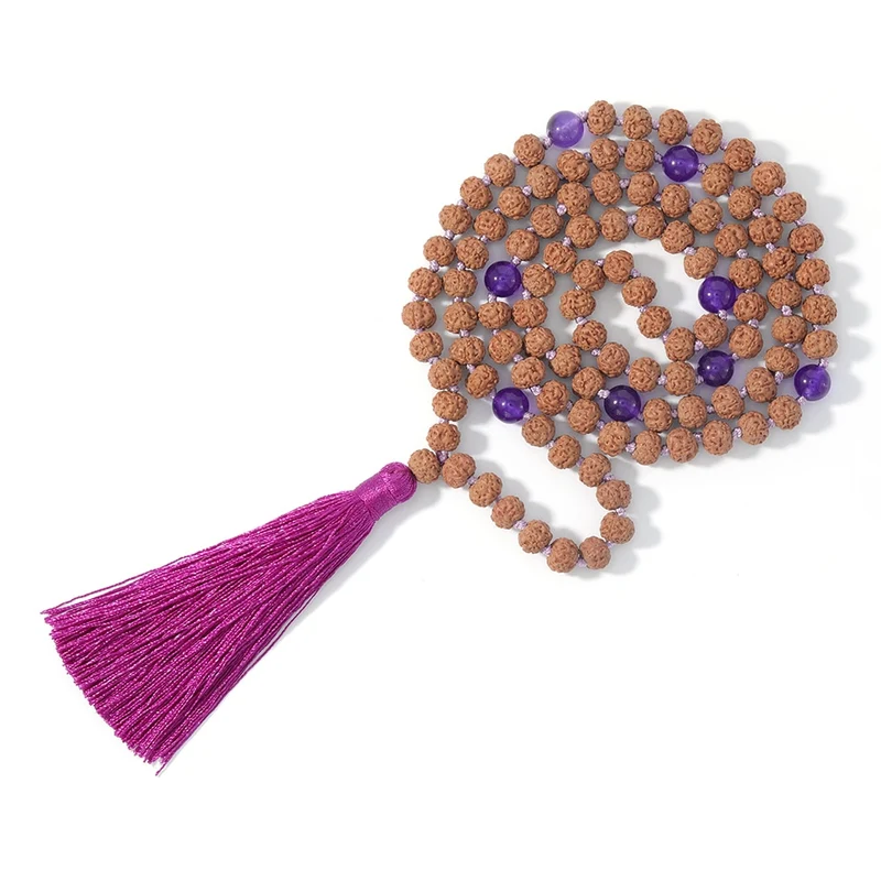 Collier mala de protection Rudraksha