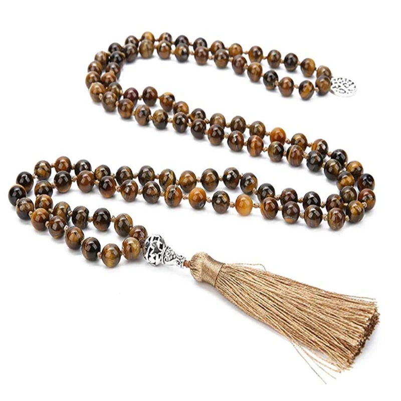 Collier mala méditation pierres