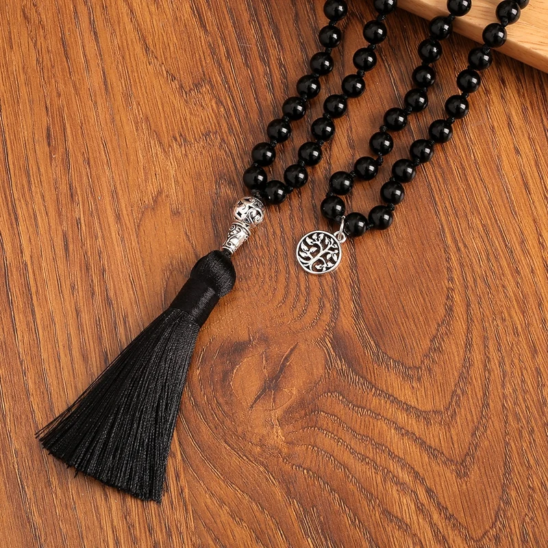 Collier Mala en Onyx noir