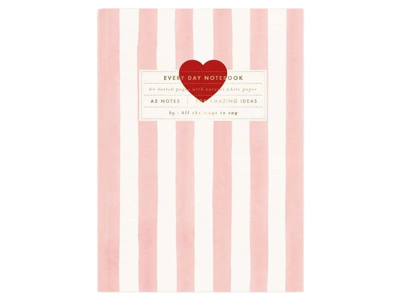 Cahier Coeur Pink Strips - A5 - ATWS