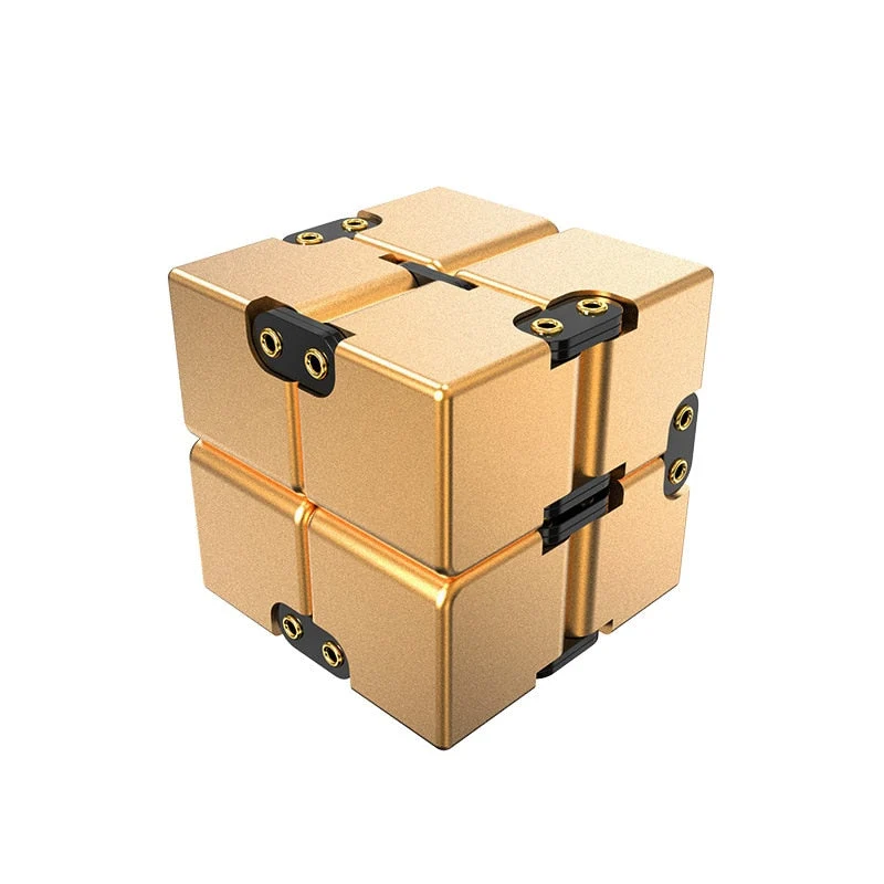 Cube infini antistress métal noir