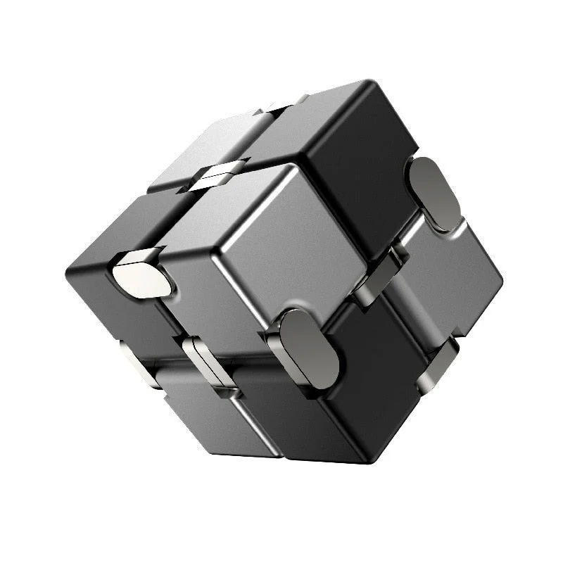 Cube infini antistress métal noir