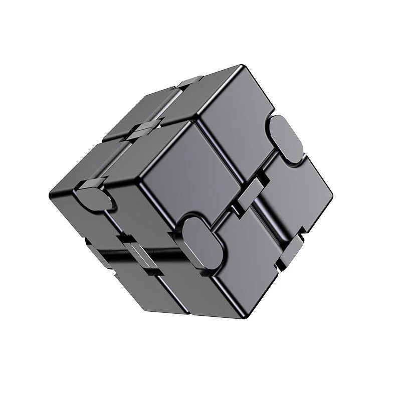 Cube infini antistress métal argent