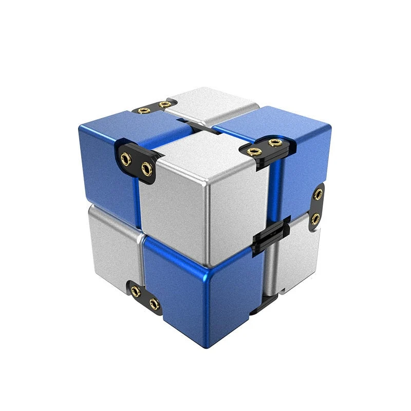 Cube infini antistress métal argent