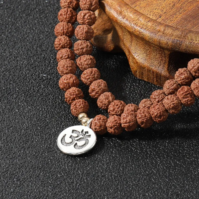 Collier Mala perles Rudraksha