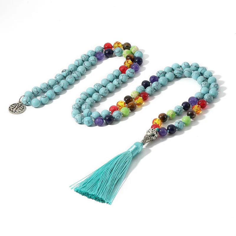 Collier perlé des 7 chakras