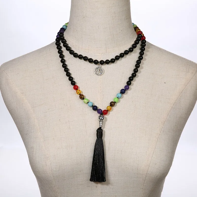 Collier perlé des 7 chakras