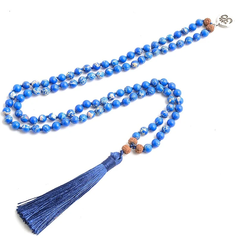Collier perlé de méditation Rudraksha
