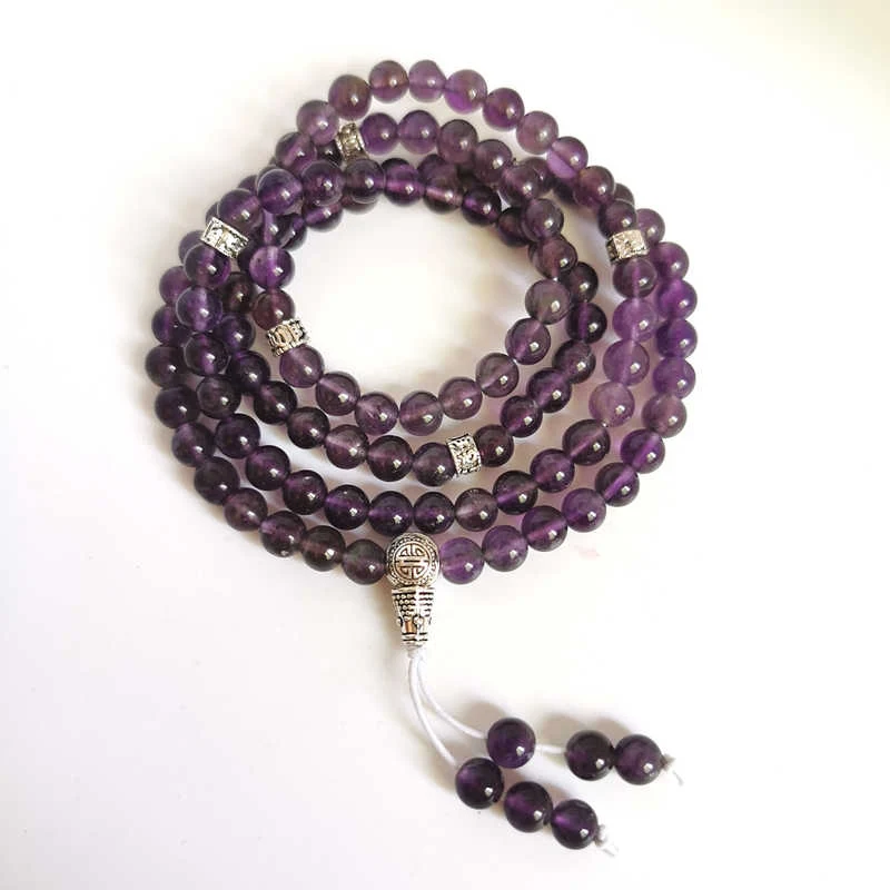 Bracelet Mala de méditation en améthyste naturelle